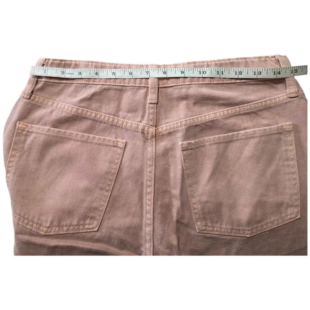 Old Navy Girls Pink Baggy Wide Leg Jeans Youth Size 18 Adjustable Waist